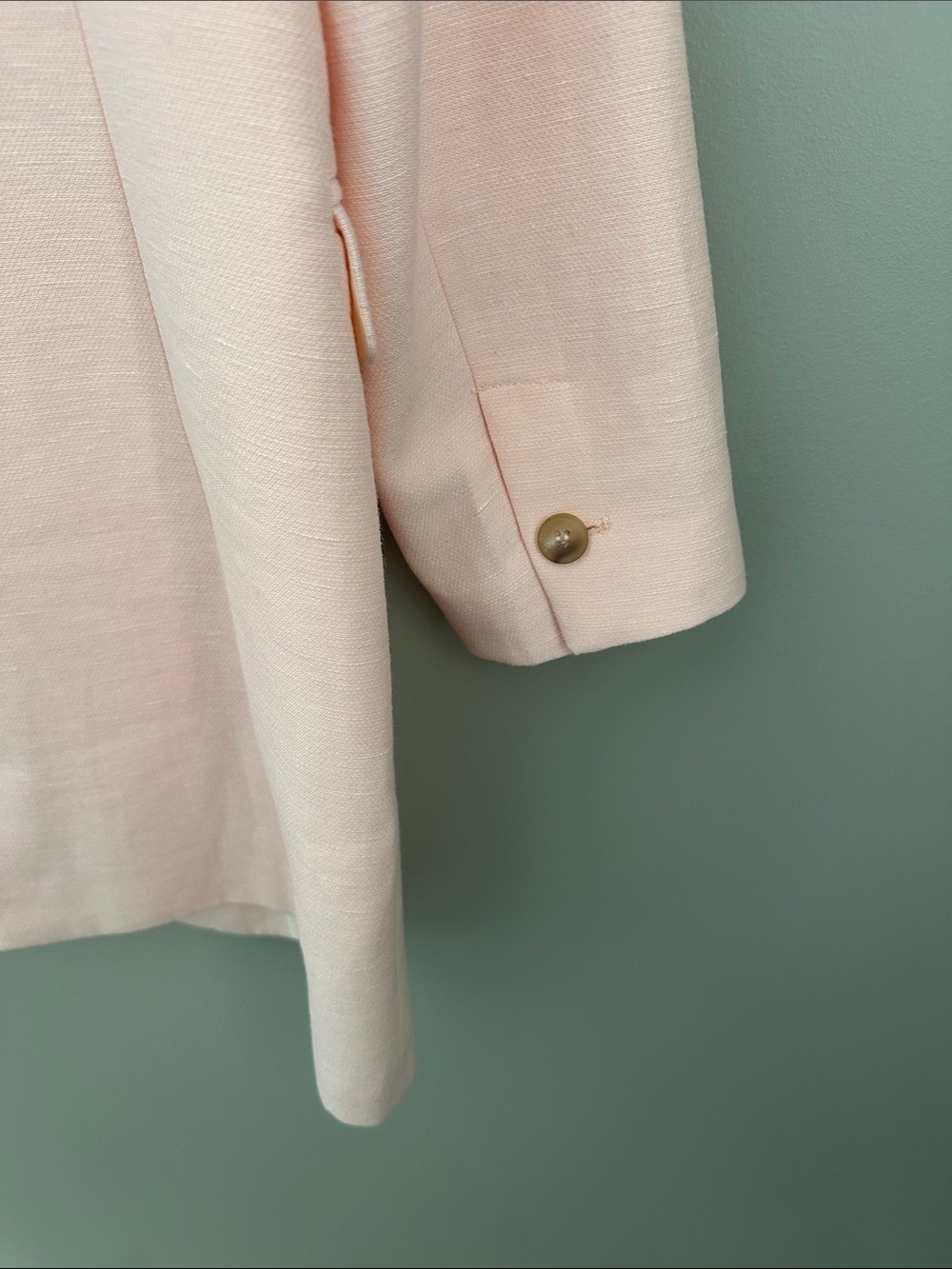 Zara Light Pink Single-Button Tailored Linen Blend Blazer - Picture 13 of 13
